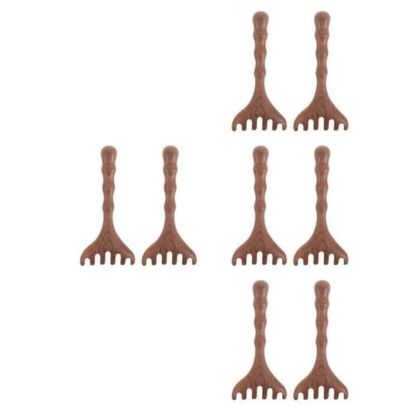 8 pcs Wooden Head Massager Comb Wide Tooth Gua Sha Tool Wood Hair Scratcher