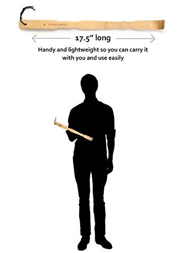 4x Rascadores de espalda de bambú con mango largo para aliviar la picazón