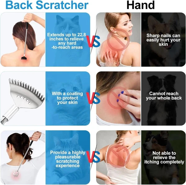 Durable Stainless Steel Back Scratcher Set - Ergonomic and Compact - Ideal Gifts