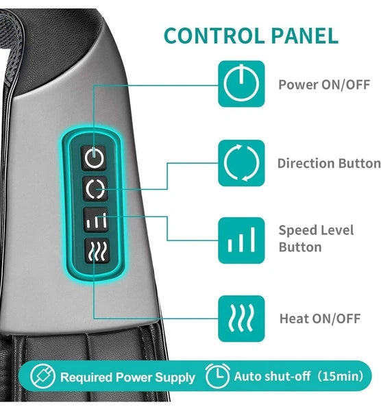 Nekteck Shiatsu Neck and Back Massager with Soothing Heat, Electric Deep Tissue