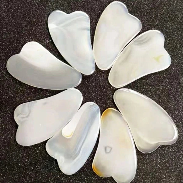 Natural Agate Jade Stone Scraping Gua Sha Massage Tool Guasha Board Fit Spa