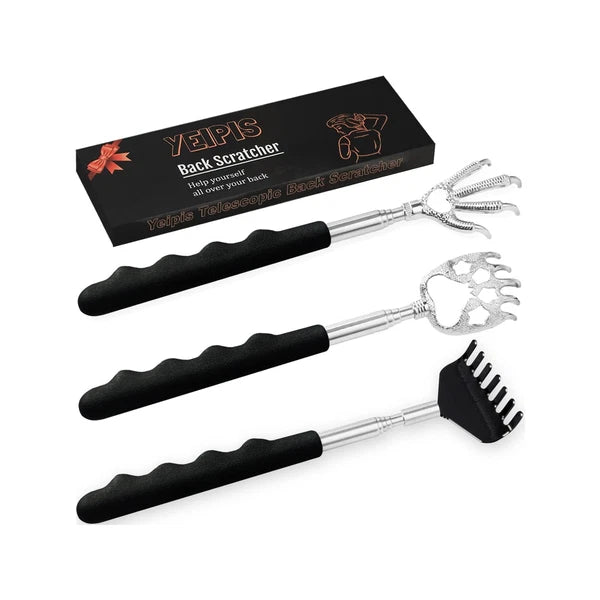 3 Pack Back Portable Metal Pack Scratcher Telescoping Scratchers with Extendabl