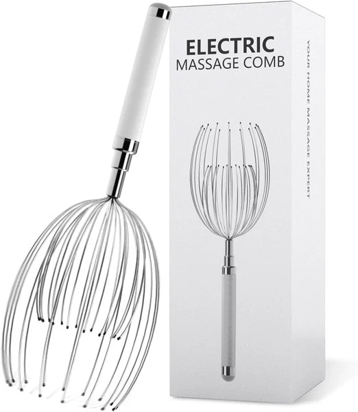 Masajeador Electrico de Cabeza con 20 Dedos de Metal Relajante e Impermeable