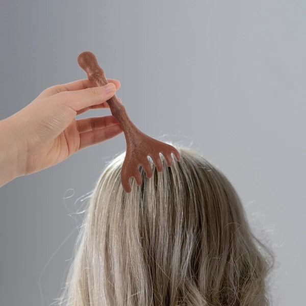 2pcs Wooden Head Massager Comb Wide Tooth Tool Wood Hair Scratcher