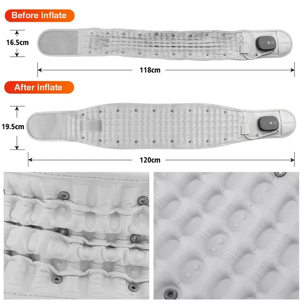 Inflatable Waist Heat Massager, Back Airbag Support Belt, Lumbar Protect Brace