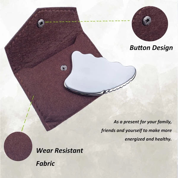wuyaoyao Gua Sha Scraping Tool Stainless Steel Therapy Massage Tool Lymphatic...