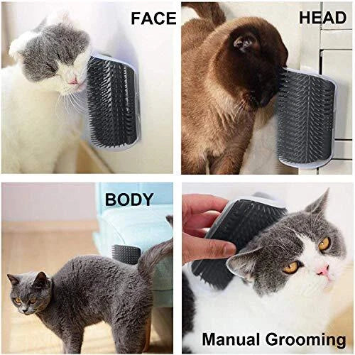 Cat Self Groomer Wall Side Corner Cat Massage Comb Grooming Brush for Cat Kitten