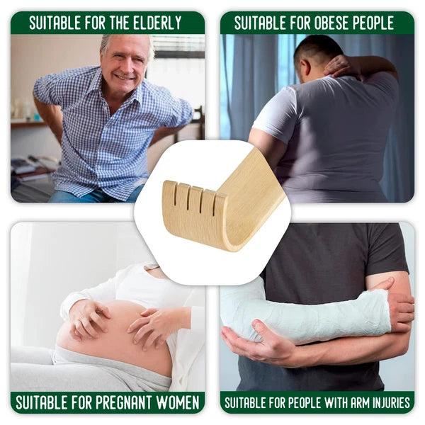 4x Rascador de espalda de madera de bambú, masajeador para aliviar la picazón