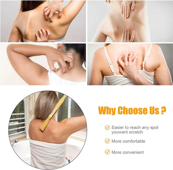 3Pcs Wooden Bamboo Back Scratcher, Natural Handmade Back Scratchers, New Upgrade