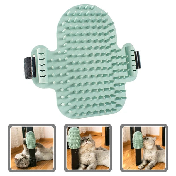 Funny Cat Toy Self-cleaning Scratcher Comb Grooming Brush Corner