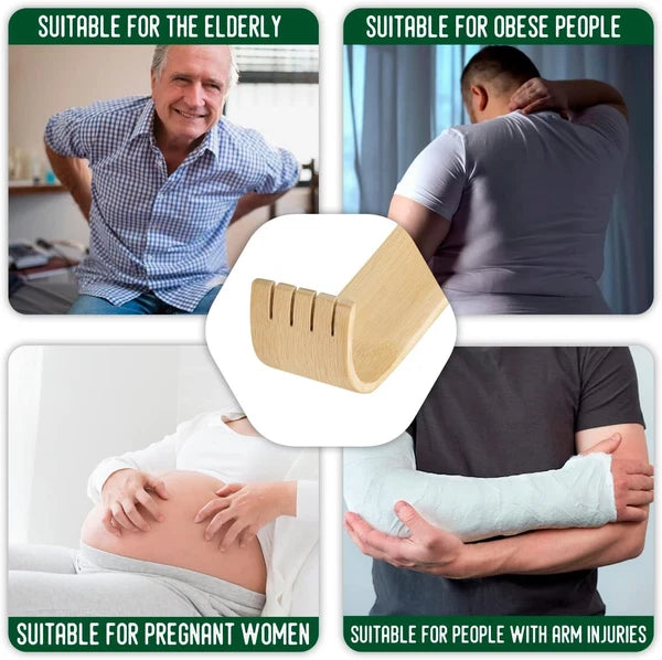 Renook 6 Pack Wooden Bamboo Back Scratcher, 16.5 Inch Long Handle Back...