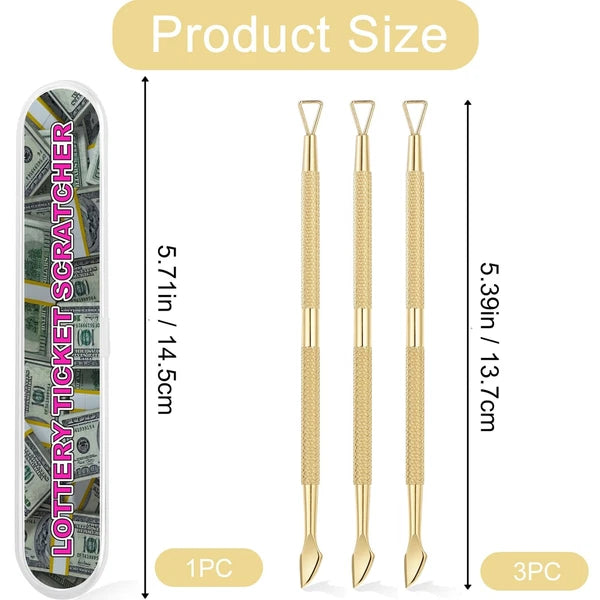 3PCS Lottery Ticket Scratcher Tool Metal Lottery Scratcher Tool Scratch Off T...