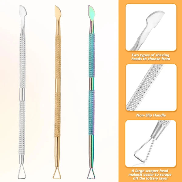 3 Pcs Metal Lotto Scratcher Label Scraper Lottery Ticket Scratcher Tool