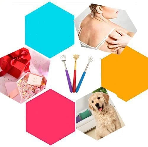 3 Pack Metal Extendable Telescopic Back Scratchers for Itch Relief