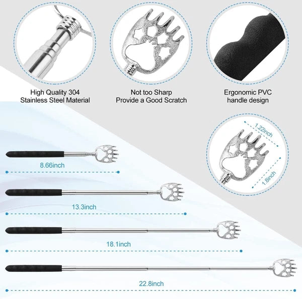 Durable Stainless Steel Back Scratcher Set - Ergonomic and Compact - Ideal Gifts