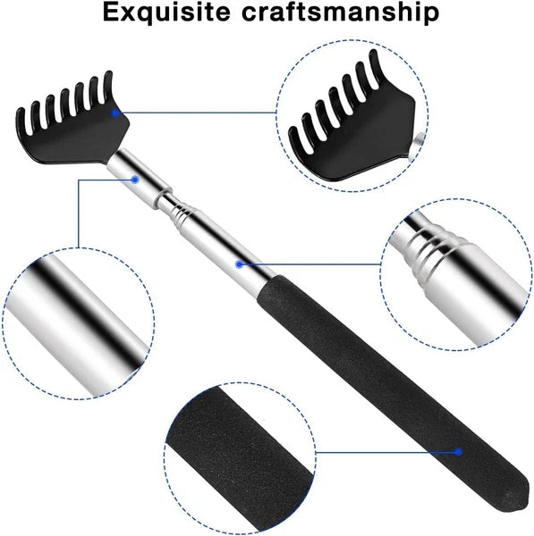 Luxury 2 Pack Extendable Back Scratchers with Soft Rubber Handle - Ideal Gift